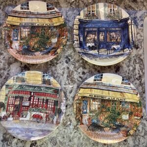 Cider House Set of 4 Appetizer / Dessert Plates Au Bistros De La Place